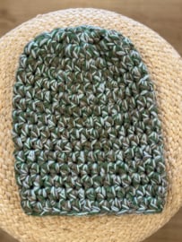Winter Beanie Gemeleerd Groen/Bruin