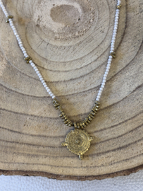 Ketting Coin Kort Wit