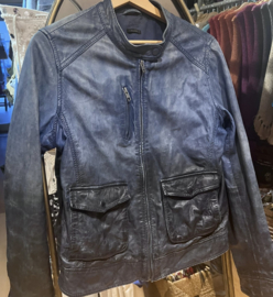 Bohemian Leather Jacket Donker Blauw