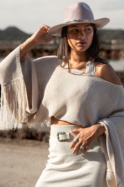 Rosy Franjer Top Licht Beige