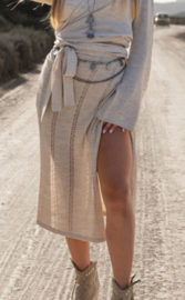 Zoey Wikkelrok Licht Beige