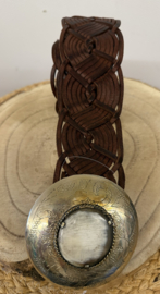 Bohemian Leather Belt Donker Bruin Breed 2