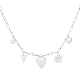 Ketting Heart Charms Zilver