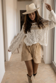 Alaya Ajour Knitted Jumper Off White