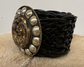 Bohemian Leather Belt Zwart Breed 3