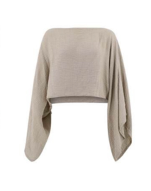 Top Wide Linnen Taupe