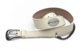 Nova Leather Chain Belt Beige