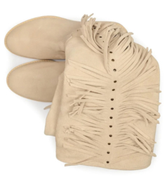 Fringe Tall Summer Cream Boots