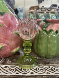 Theelicht Tulp Roze/Groen