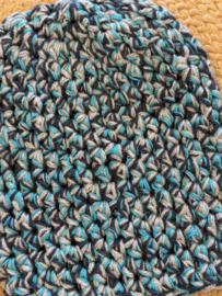 Winter Beanie Gemeleerd Blauw/Turquoise/Grijs