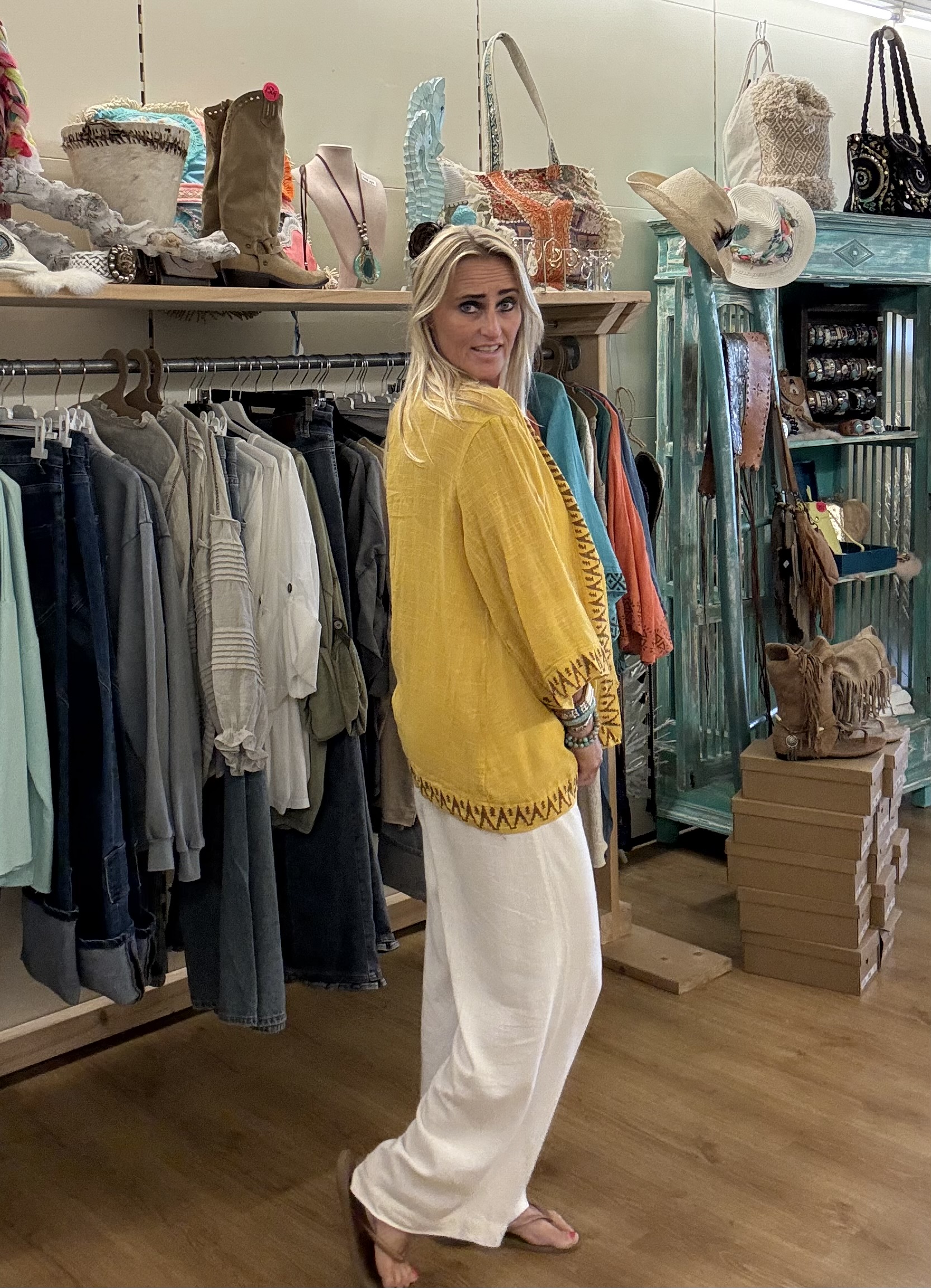 Boho Vestje Oker Geel