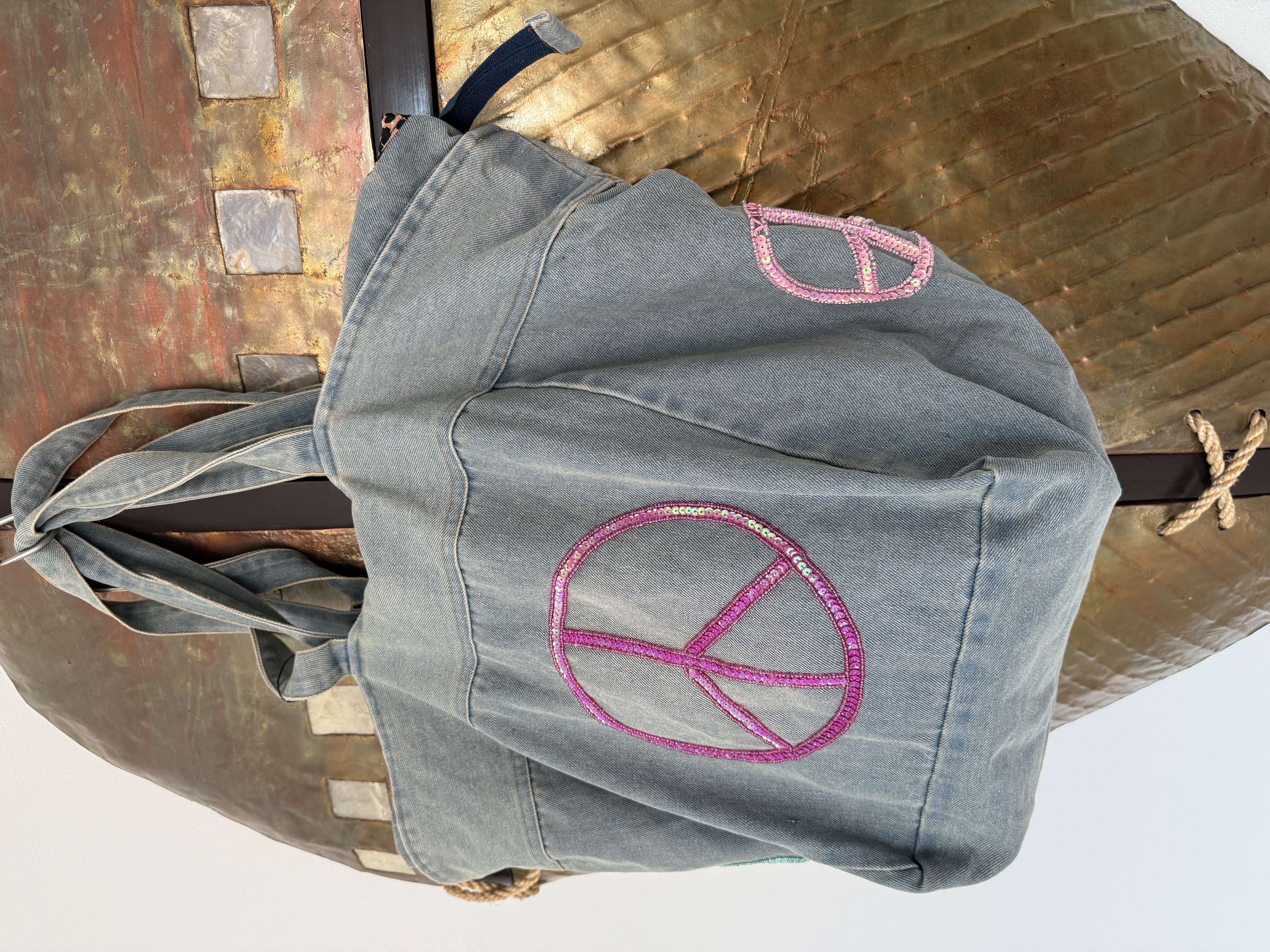 Denim Peace Shoppertas
