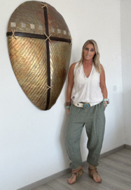 Linnen Broek Bali Army Groen