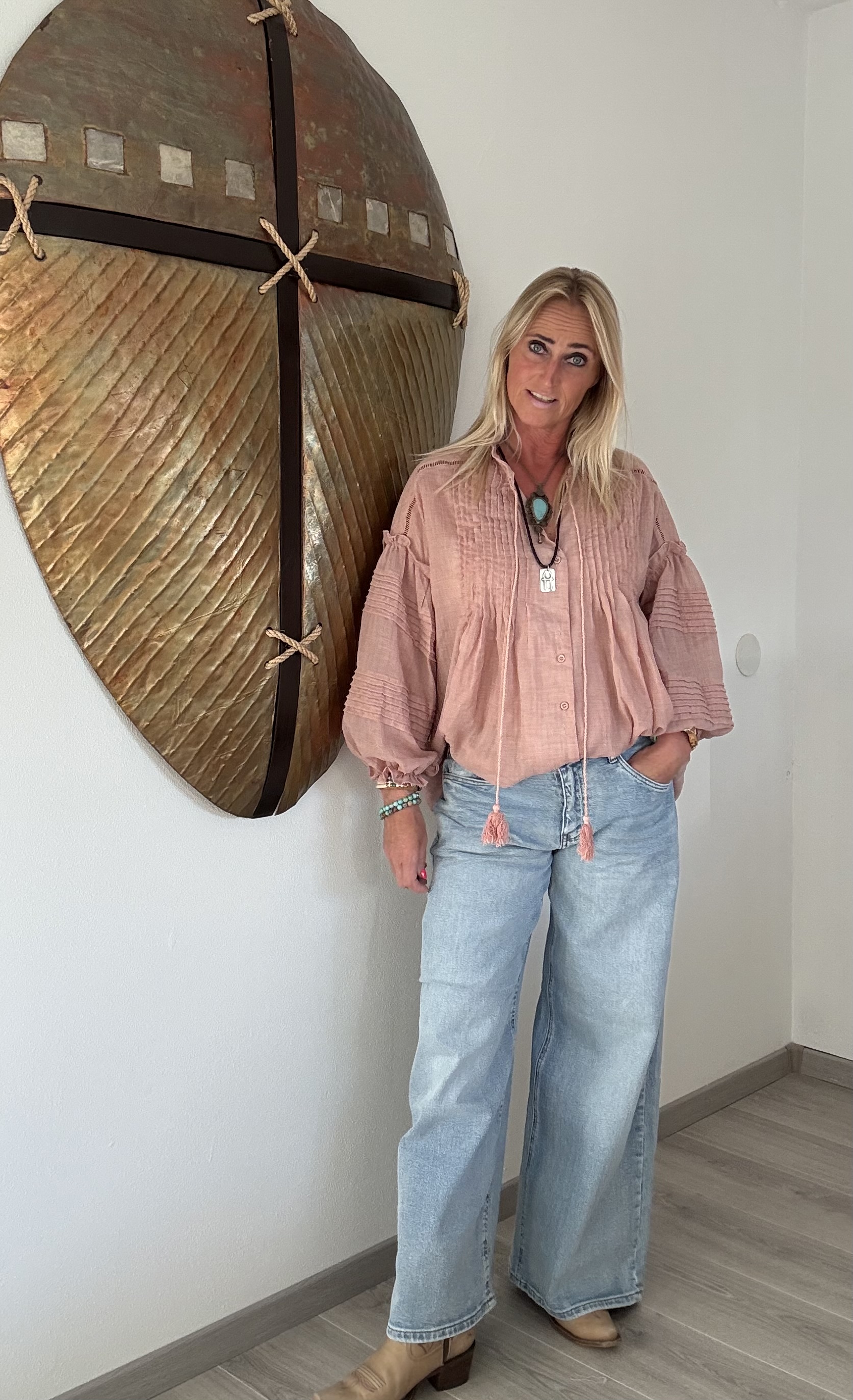 Boho Blouse Oud Roze