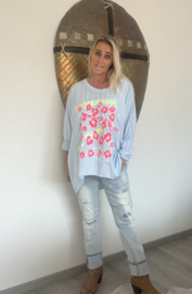Shirt Whoever You Love Baby Blauw