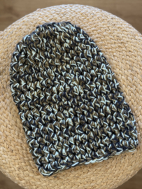 Winter Beanie Gemeleerd Donker Bruin/Creme/Licht Bruin