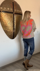 Trui Gebreid Love Is in The Air Beige
