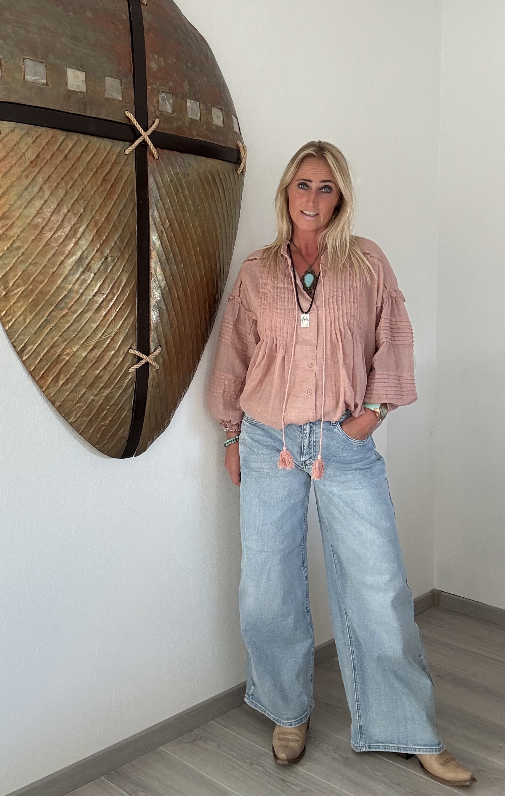 Boho Blouse Oud Roze