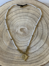 Ketting Coin Kort Wit
