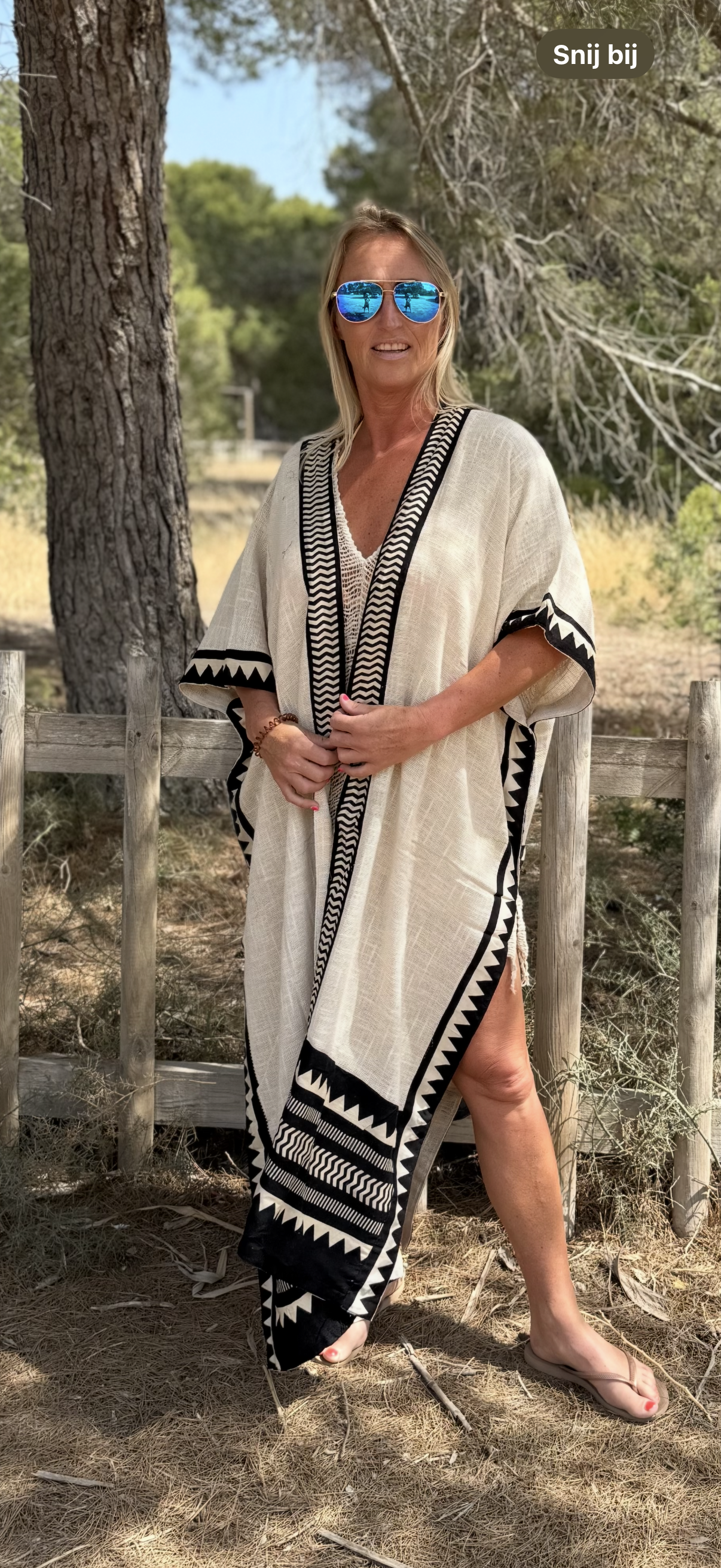 Kimono Bela Crème/ Zwart