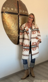 Vest/Jas Indian Wit/Groen/Terracotta