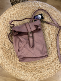 Festivaltasje Leer Oud Roze