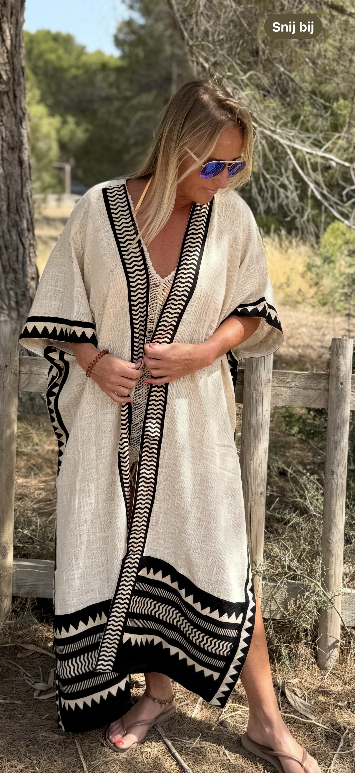 Kimono Bela Crème/ Zwart