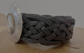 Bohemian Leather Belt Zwart Smal 2