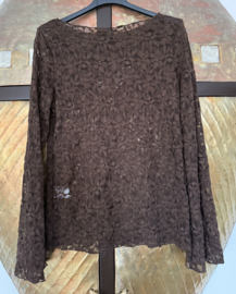 Kanten Shirt Bruin