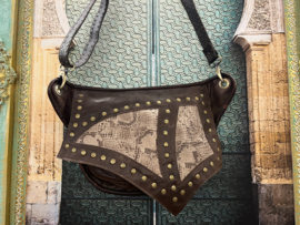 Crossbody Tas Snake Donker Bruin Leer