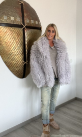 Fluffy Winterjas Licht Grijs