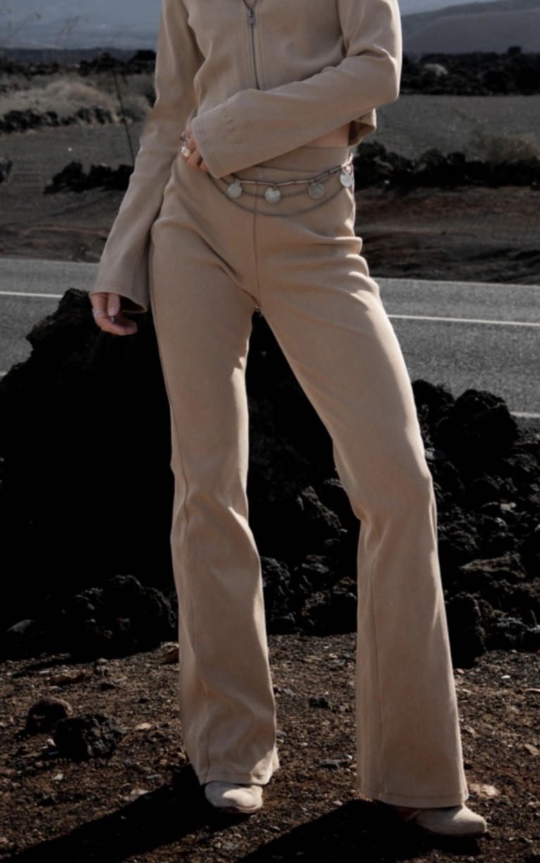 Meghan Rib Broek Washed Beige