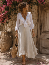 Linnen Rok Bella Beige