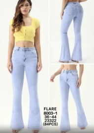 Norfy Flared Jeans Licht Blauw 8003-1