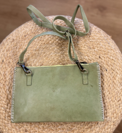 Leren Clutch Olive Groen