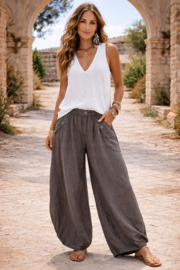 Linnen Broek Pure Taupe