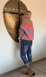 Trui Gebreid Love Is in The Air framboos