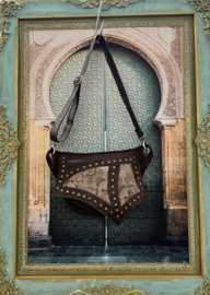 Crossbody Tas Snake Donker Bruin Leer