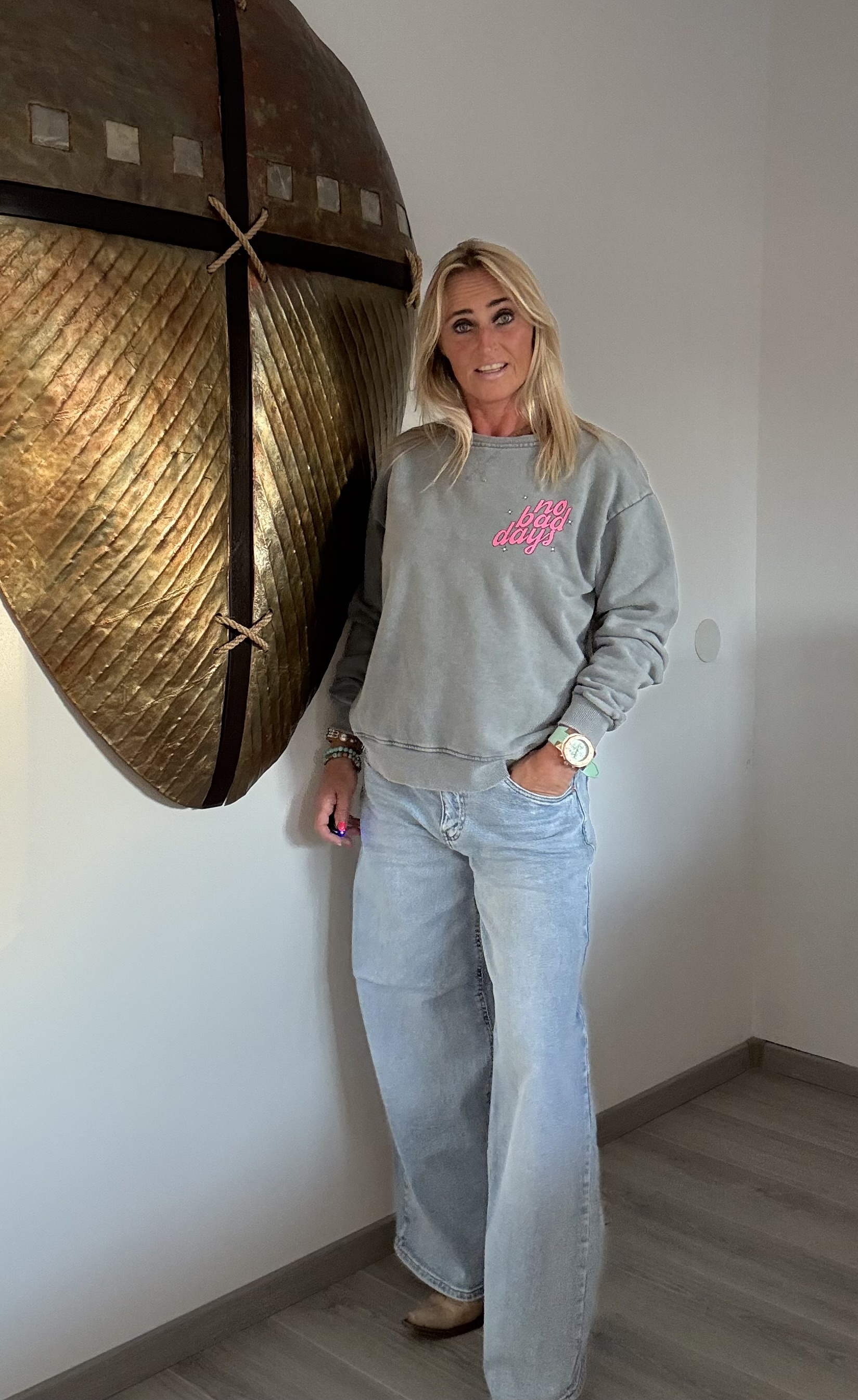 Trui No Bad Days Denim Blauw