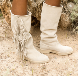 Fringe Tall Summer Cream Boots