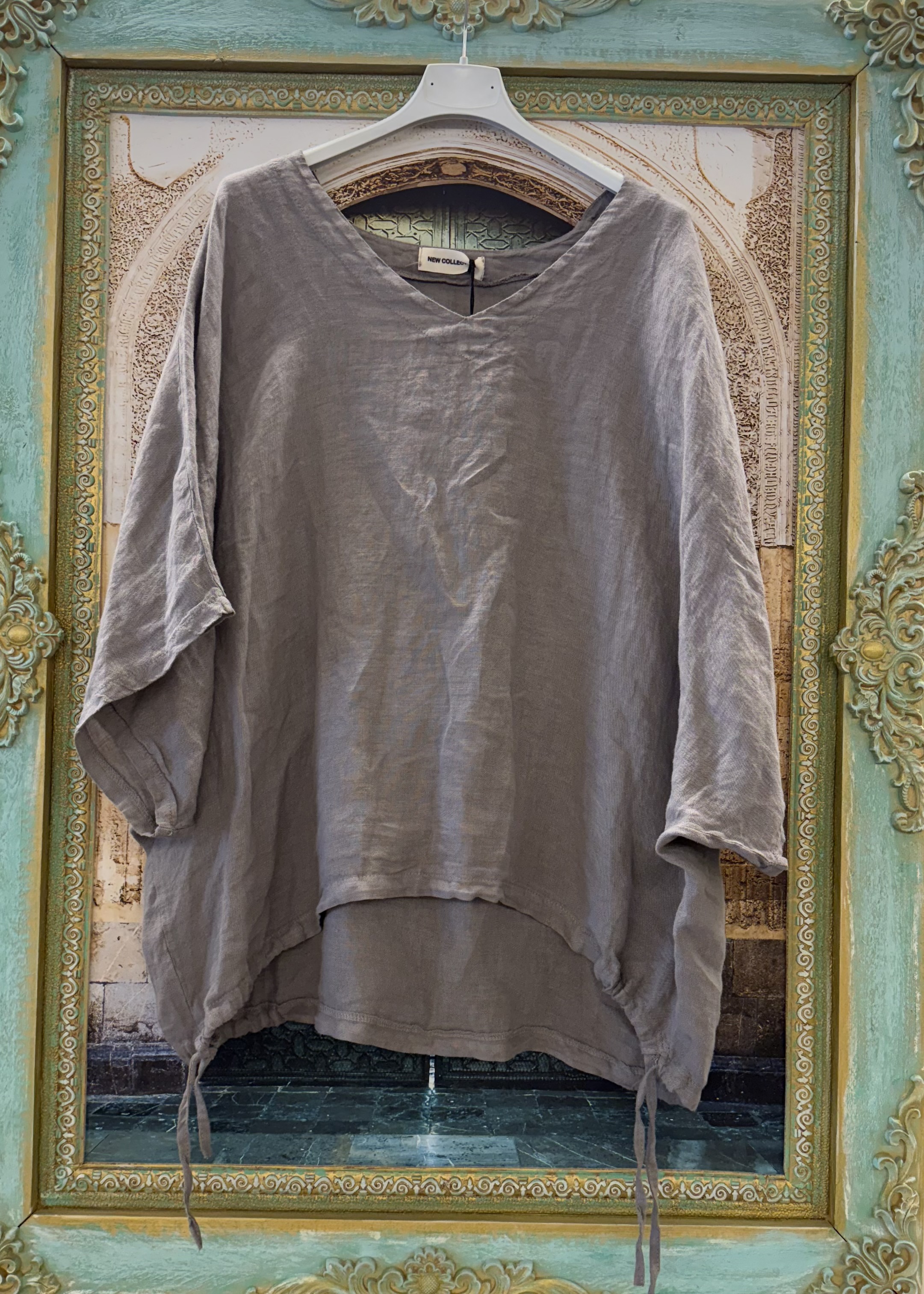 Linnen Shirt Sima Taupe