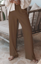 Lyana Linnen Broek Donker Taupe