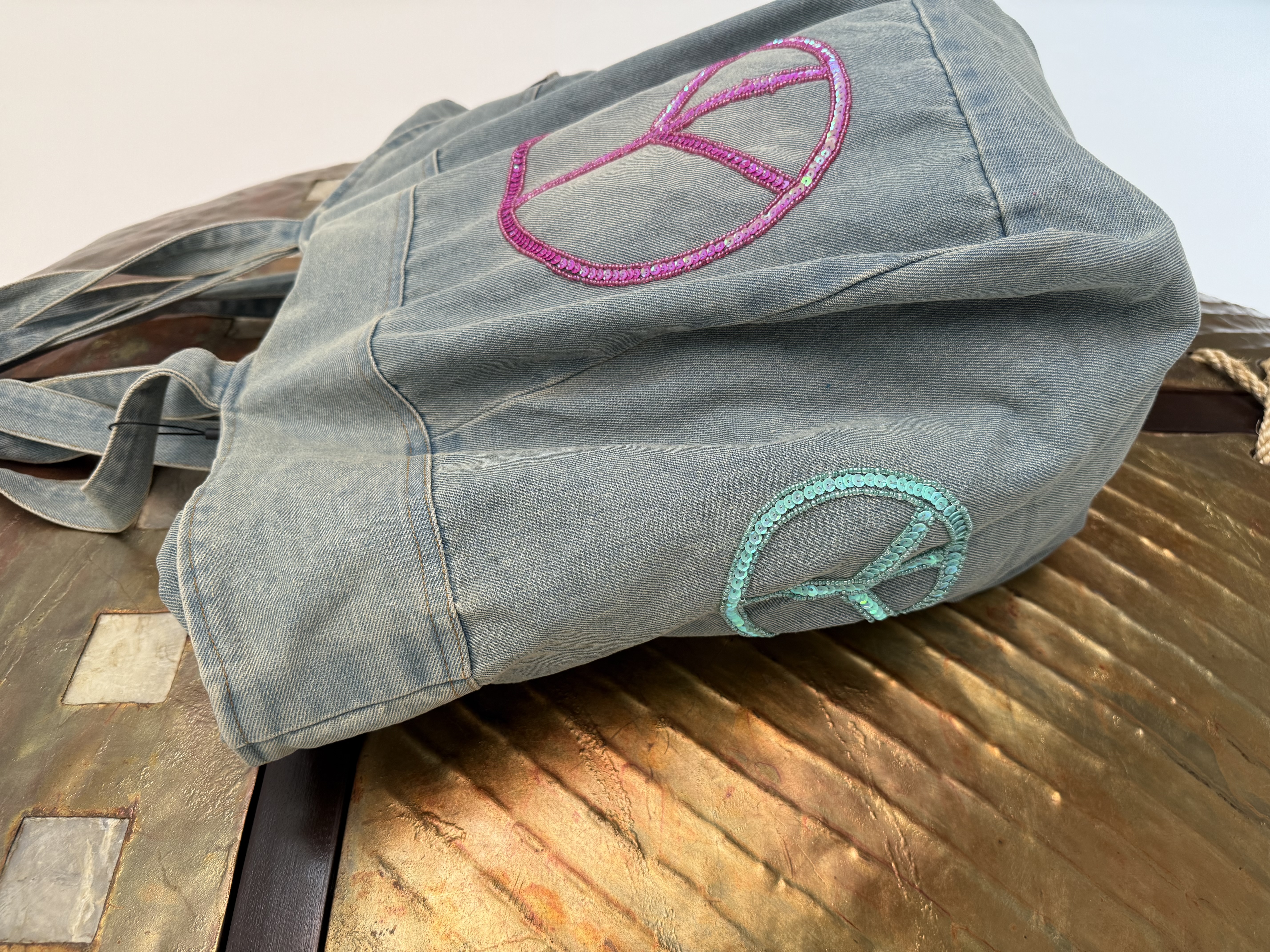 Denim Peace Shoppertas