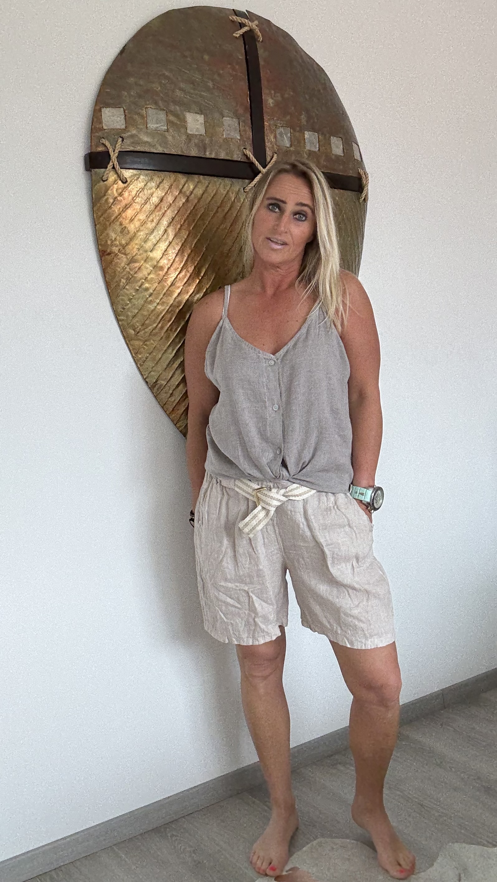 Linnen Short Beige