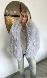 Fluffy Winterjas Licht Grijs