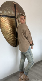 Shirt V-hals Camel