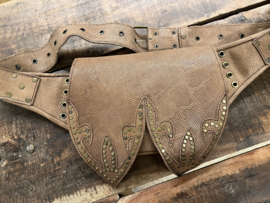 Heup/Crossover Tas Miguel Croco Bruin Leer