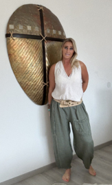 Linnen Broek Sumatra Army Groen