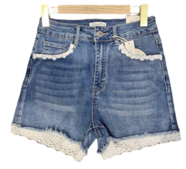 Jeans Short Met Kant
