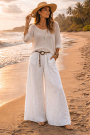 Broek 100% Linnen Wit